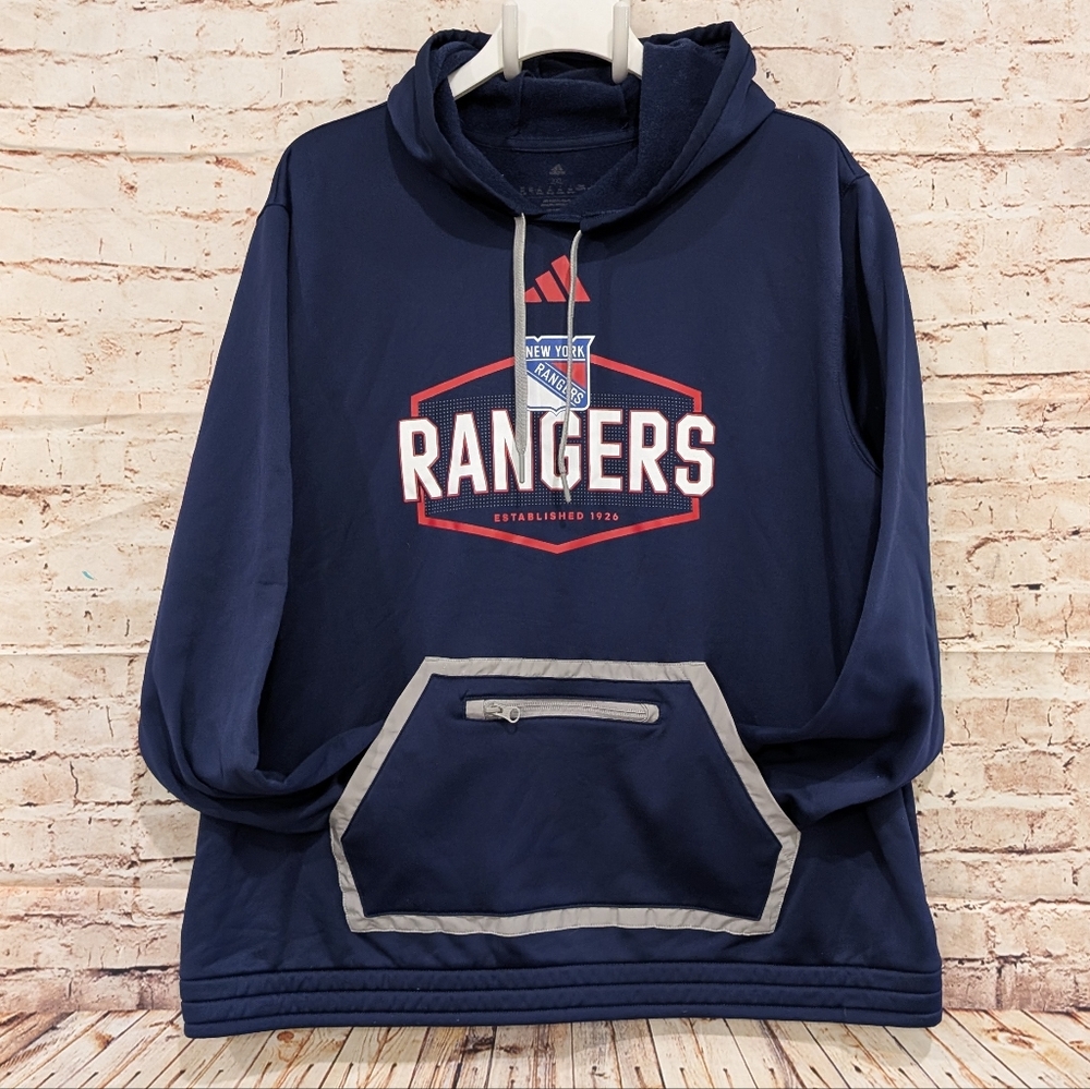 🎉 SALE 🎉 New York Rangers Adidas Women's Team Pullover Hoodie - Picture 2 of 8